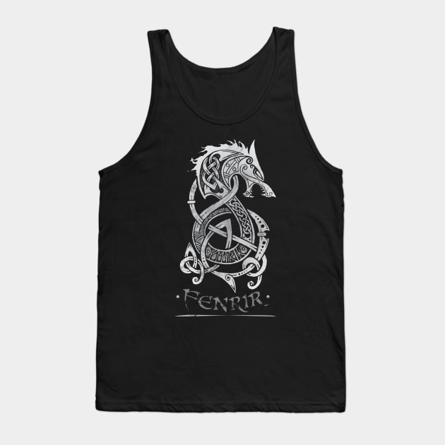 Fenrir: The Monster Wolf of Norse Mythology (Gray) Tank Top by celtichammerclub